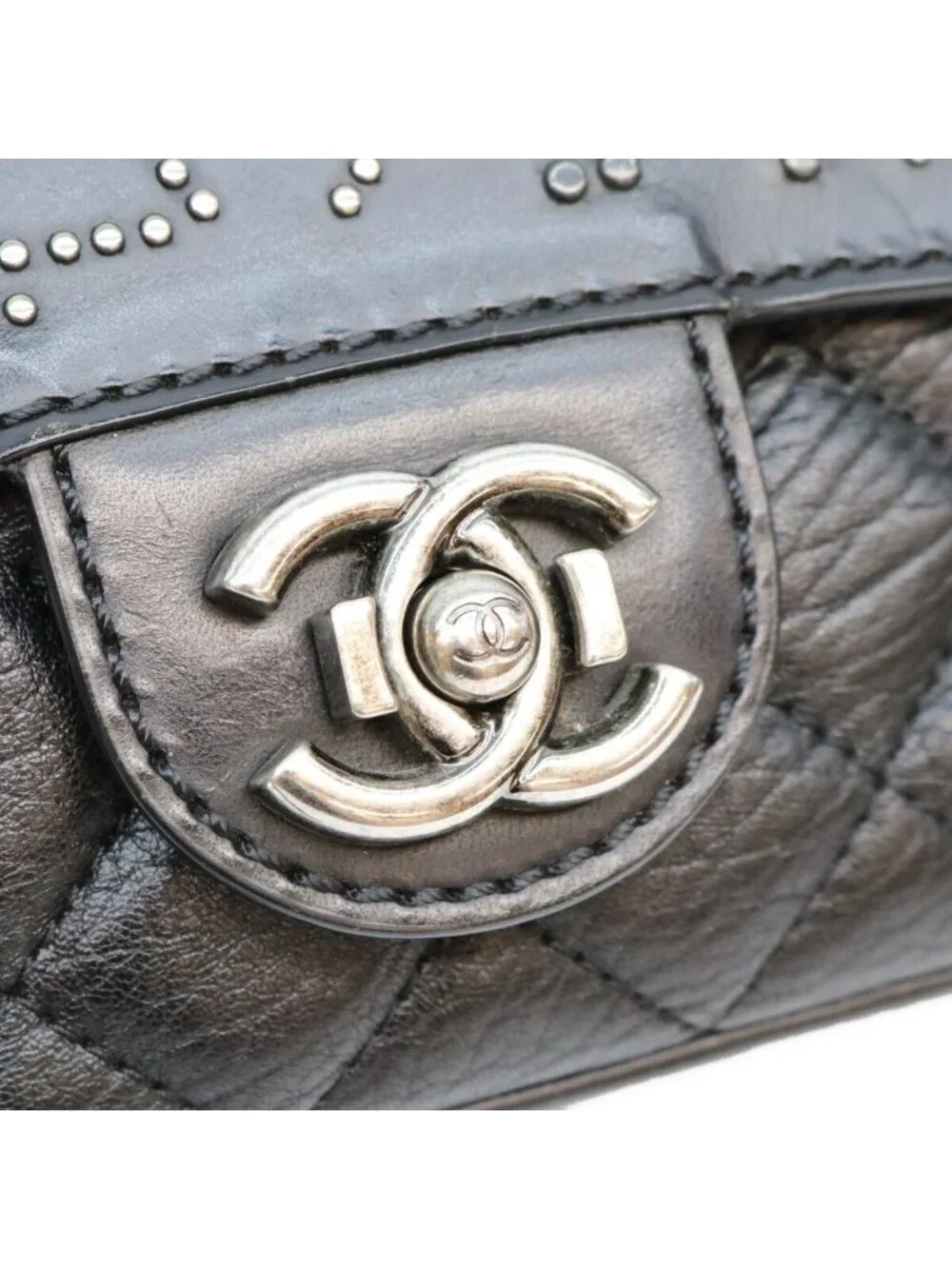 Chanel Black Calfskin S Paris Dallas Studs Buckle Flap Shoulder Bag